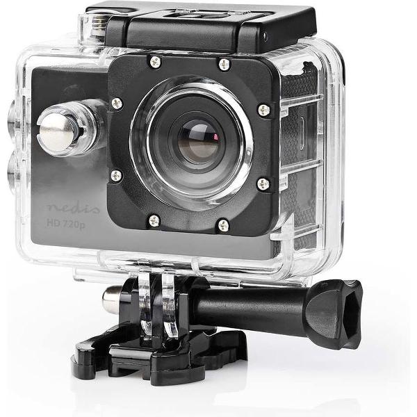 Nedis Action Cam | 720p@30fps | 5 MPixel | Waterbestendig tot: 30.0 m | 90 min | Mounts inbegrepen