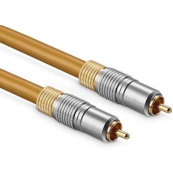 DrPhone DCA RCA Male naar Male Digitale Coaxiale Audio Video SPDIF Kabel - Voor o.a HIFI Subwoofer/Home Theatre (thuisbioscoop)/ HDTV, Versterker/Soundbar etc – Goud/Zilver – 2M