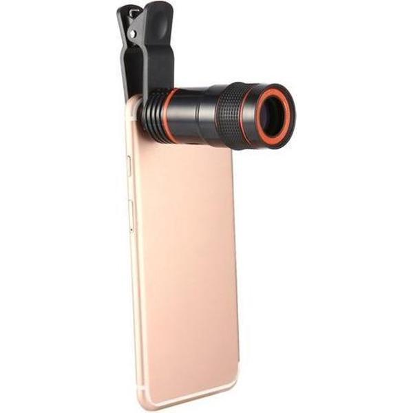 GadgetBay Universele Telephoto Lens 8X Zoom opzetstuk mobiele telefoons - Zwart