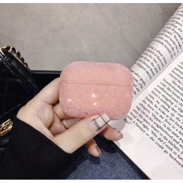 Airpods Case Cover - Glitters Zalm kleur - Beschermhoes - Bescherm Etui - Geschikt voor Apple Airpods Pro