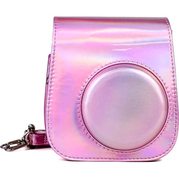 Vintage Case voor Fujifilm Instax Mini 11 – Hoesje met Draagriem – Rose Gold