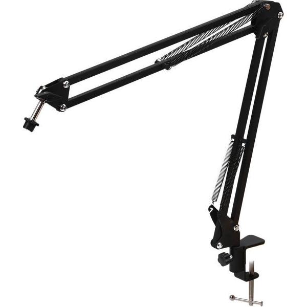 WiseGoods Universeel Microfoonarm met Tafelmontage Klem - Studio Microfoon Arm Verstelbaar - Gaming - Streaming - Youtube - Zwart