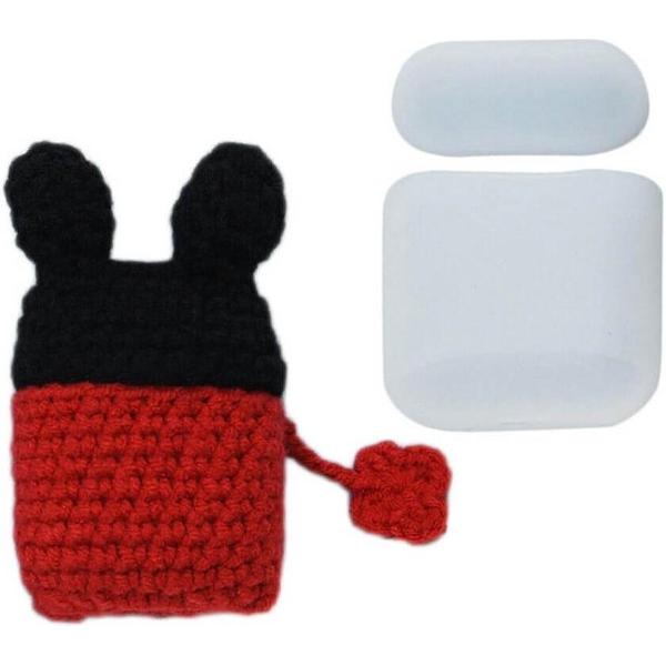 Wollen AirPods 1 en AirPods 2 Case Hoesje - Micky Mouse