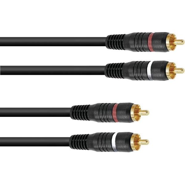 OMNITRONIC rca audio kabel - tulp kabel - 2x tulp 15m- cinch audiokabel