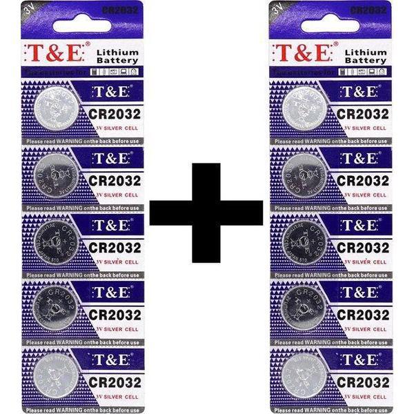 CR2032 Knoopcel Batterij 3V - Lithium Cell CR2032 - Horloge Batterij - 2X5=10 Stuks Batterij.