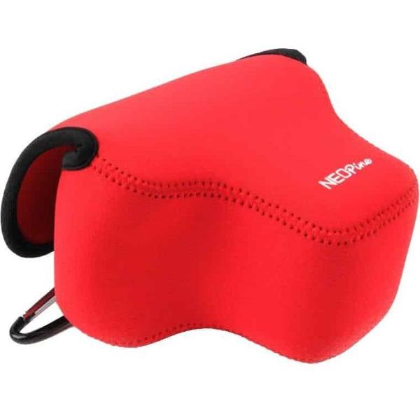 NEOpine Neopreen schokbestendige zachte draagtas met haak voor Canon SX60 camera (rood)