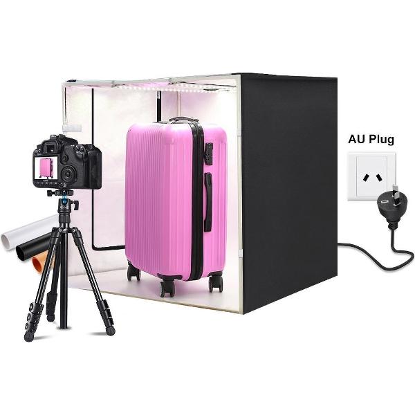 PULUZ 80cm opvouwbaar draagbaar 80W 8500LM wit licht Fotoverlichting Studio-opnametentkist met 3 kleuren achtergronden (zwart, wit, oranje)