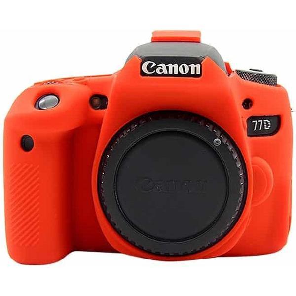 PULUZ zachte siliconen beschermhoes voor Canon EOS 77D (rood)