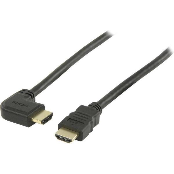 High-Speed 1m HDMI-Kabel mit Ethernet, vergoldet [1x rechts gewinkelter Anschluss]