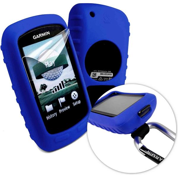 Tuff-Luv Silicone gel hoes & scherm bedekking voor Garmin Golf Approach G6 / G7- Blauw
