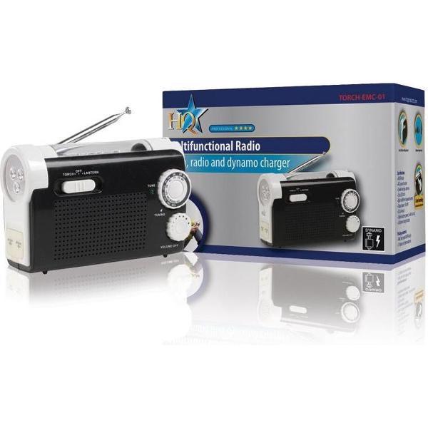 HQ TORCH-EMC-01 Draagbaar Analoog Zwart, Wit radio