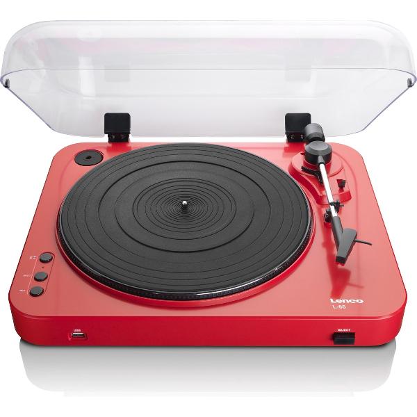 Lenco L-85 - Platenspeler met auto stop & return en usb – Rood
