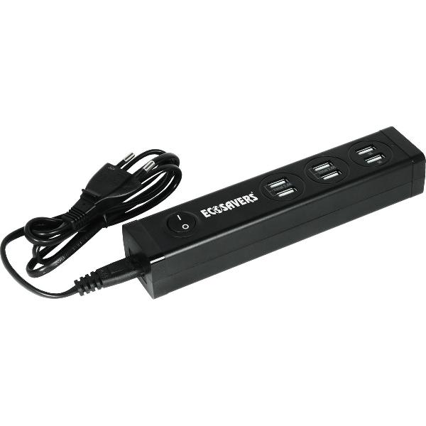 EcoSavers Smart USB lader | USB oplader met 6 poorten | 6.8A max. | energiebesparende multi USB lader