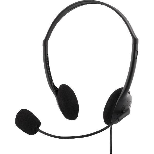 DELTACO HL-21 Stereo Koptelefoon, 30 mm-onderdeel, 32 ohm, 3,5 mm AUX, ca. 2 m kabel, zwart