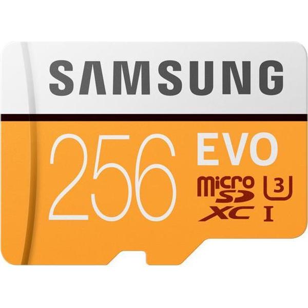 Samsung Evo 256GB micro SD class 10 - met adapter R95MBs/ W90