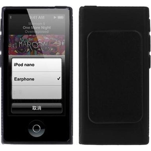 TPU Bescherm-Cover Hoes met Clip voor iPod Nano 7 Zwart