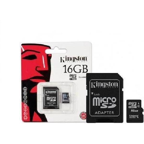 16 GB Micro SDHC Het Origineel Kingston Class 10 UHS-I 45R FlashCard + SD Adapter
