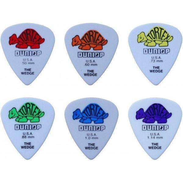 Dunlop plectrum Tortex The Wedge standard pick SET 0.50mm-1.14mm 6-pack