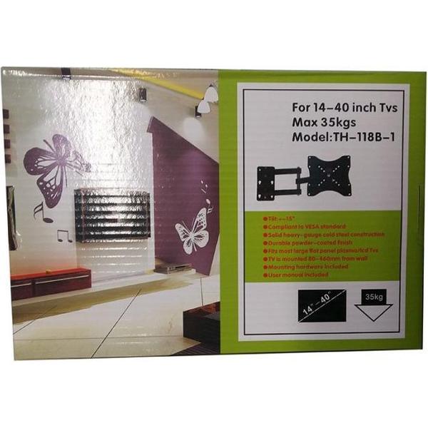 Uitschuifbare Tv Mount | Wand Beugel | Tv Beugel | Tv muurbeugel | geschikt voor 14 inch tot 40 inch Tv's | Zeer sterk en vast. TH-118 B-1