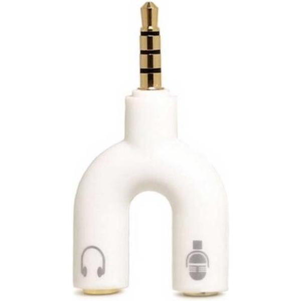 3.5mm Audio Jack Mic & Headphone Adapter verdeler - Wit