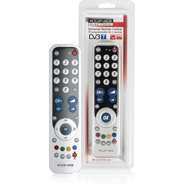 Konig KN-EASYPRO20B Universele afstandsbediening (PC programmeerbaar, voor 2 apparaten)