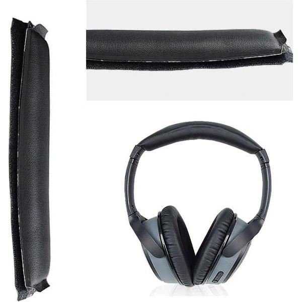 Luxe Lederen Vervang Hoofdband Kussen Voor Bose QuietComfort 25/35/35 II QC25 QC25 QC35 II - Headband Cushion - Met Comfortabele Memory Foam Binnenlaag & Handige Klittenband Sluiting - Zwart