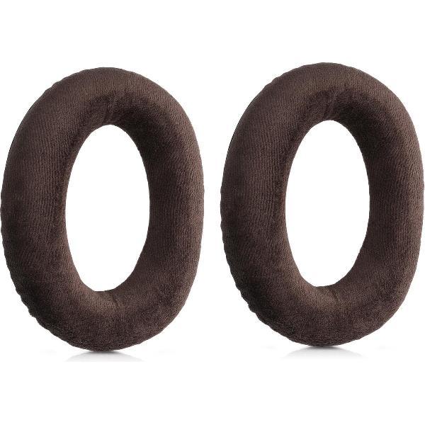 kwmobile 2x fluwelen oorkussens voor Sennheiser HD 559 / 569 / 599 koptelefoons - Kussens voor over-ear-koptelefoon in bruin