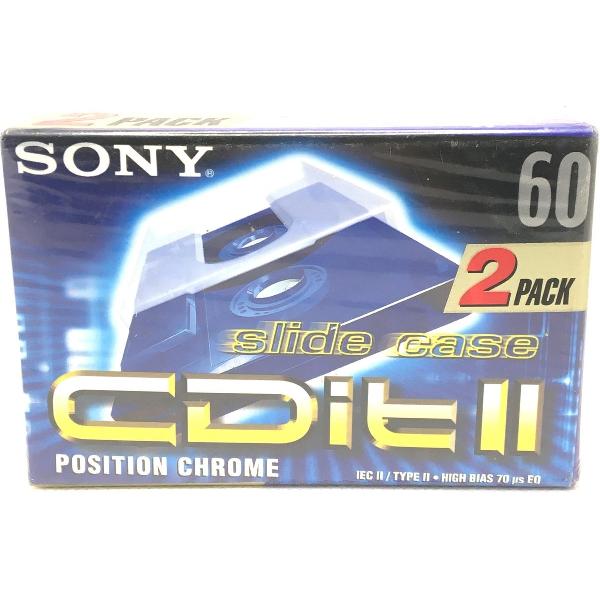 Sony CDit-II 60 position chrome 2 Pack Cassettebandje- Uiterst geschikt voor alle opnamedoeleinden / Sealed Blanco Cassettebandje / Cassettedeck / Walkman.