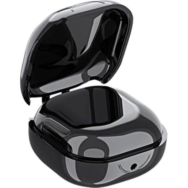 Luxe Siliconen Hoesje Voor Samsung Galaxy Buds Live / Pro Draadloze Oordopjes - Soft Case Cover Protector - Travel Beschermhoes - Reis Opberghoes Shell Beschermer Hoes - Zwart