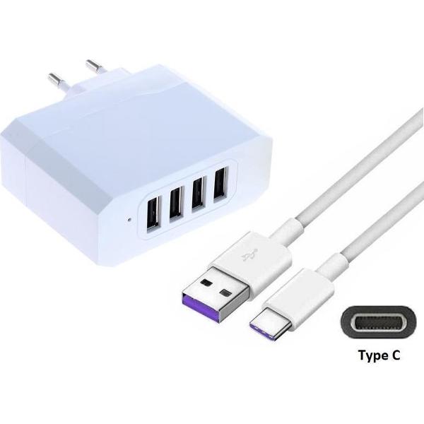 4,8A oplader adapter en 0,8 m USB C oplaadkabel. Stekker met oplaadsnoer. Past ook op Honor tablet. O.a. Honor Pad 6, Pad X6