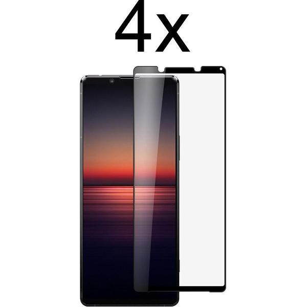 Sony Xperia 1 ii Screenprotector - Beschermglas Sony Xperia 1 ii Screen Protector Glas - Full cover - 4 stuks