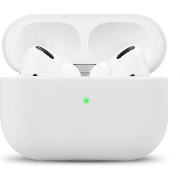 Airpods Pro Hoesje Siliconen Case - Transparant Wit - Airpod hoesje geschikt voor Apple AirPods Pro