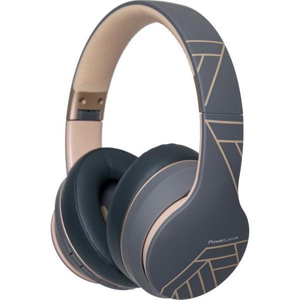 PowerLocus P6 draadloze Over-Ear Koptelefoon Inklapbaar - Bluetooth Hoofdtelefoon - Met microfoon - Asfalt Grijs
