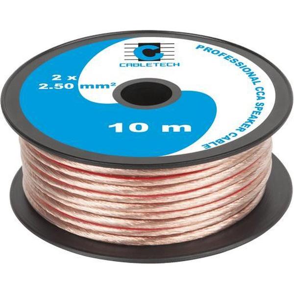 Speaker kabel luidsprekersnoer CCA Transparant 2x 2.5mm mini haspel 10 meter
