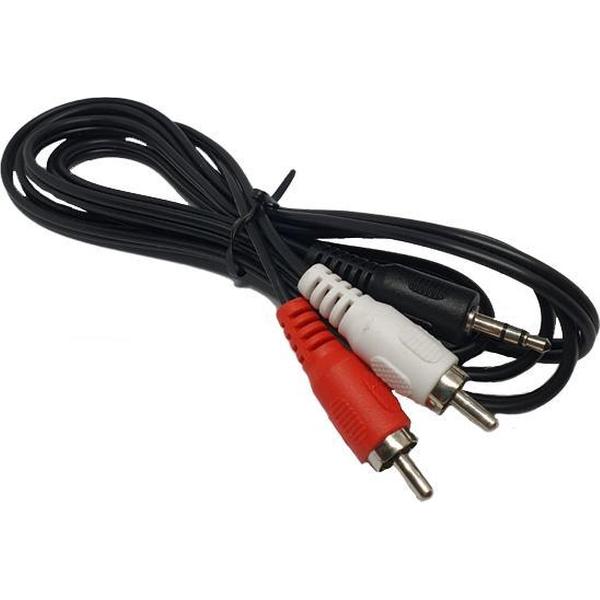 oDaani Jack stereo audio verdeelkabel 3,5 mm male - 2x RCA male 1,50 m zwart