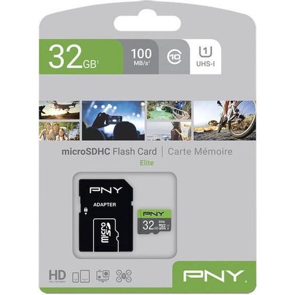 PNY Elite flashgeheugen 32 GB MicroSDHC Klasse 10