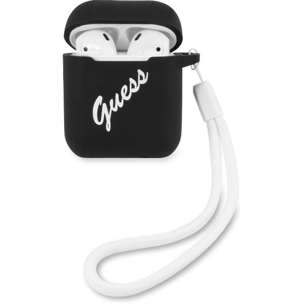 GUESS Vintage Siliconen AirPods 1 & AirPods 2 Case - Zwart