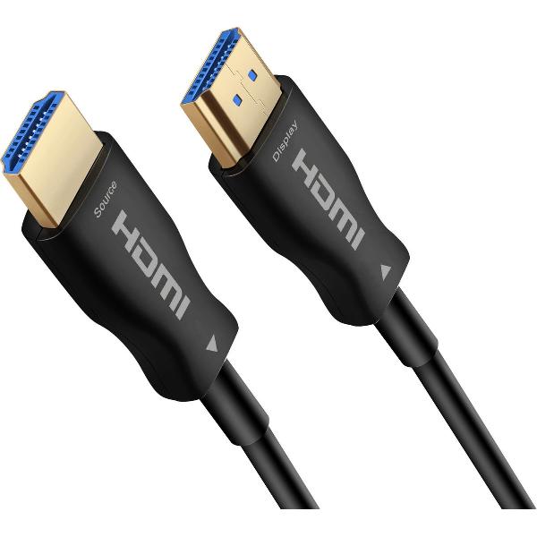 NÖRDIC HDMI-F006 HDMI naar HDMI glasvezelkabel, 8K 60Hz, 48Gbps, Dynamische HDR eARC ondersteuning, HDMI 2.1, 5m, Zwart