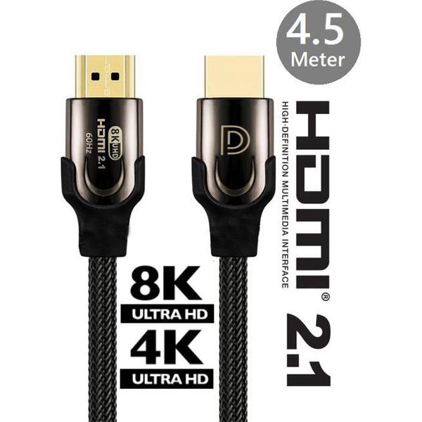 DINTO® HDMI Kabel 2.1 | HDMI kabel 4K Ultra HD + 8K Ultra HD | Gold Plated | 48 GBPS | 4.5 meter | HDMI naar HDMI | HDMI |