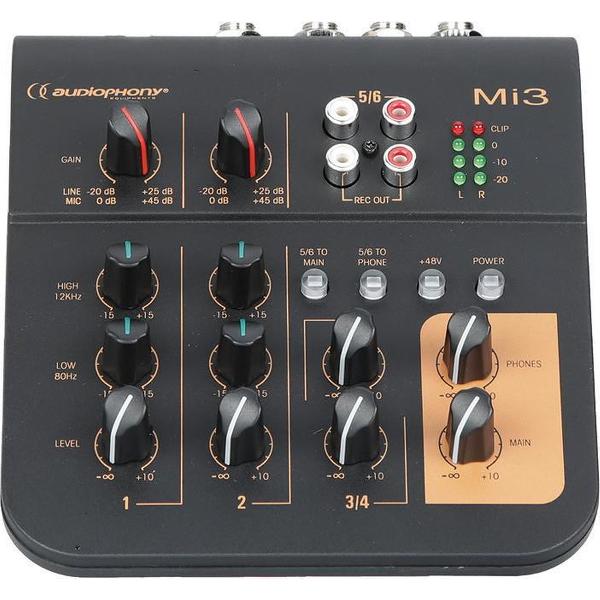Audiophony Mi3 Compacte Mengtafel - Mengtafel voor 2 microfoons voor Podcasts en Vlogging