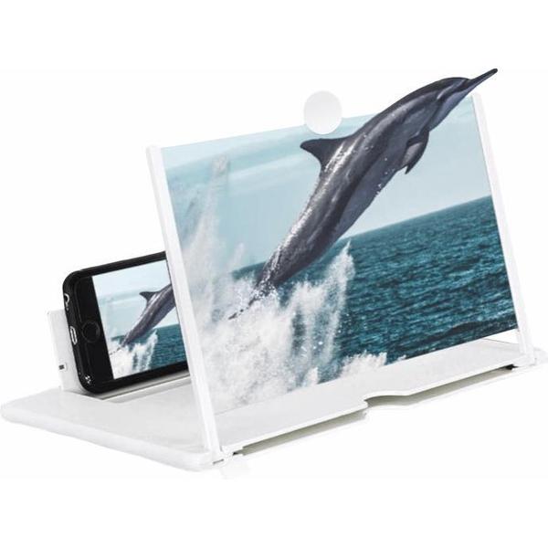 Royality® Schermvergroter smartphone - Projectiescherm - 3D - Vergrootglas - 12 inch - Mini beamer - Thuisbioscoop - Wit
