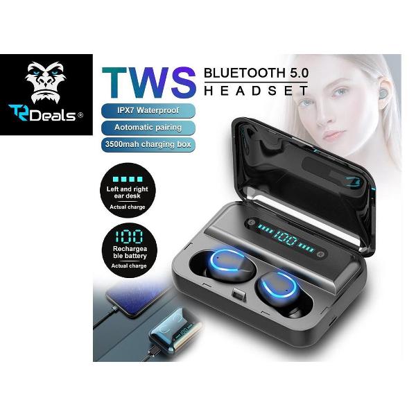 TR Deals | Draadloze Oordopjes - Wireless Headphones F9 - Draadloos - Draadloze Oordopje - Oortjes - Bluetooth - Oor - Earpods - In Ear - Earbuds - - Koptelefoon - Bluetooth TWS 5.1 Oortjes - Zwart | voor hem en haar