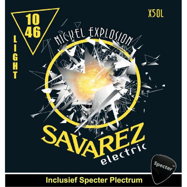 Savarez X50L Premium Gitaarsnaren Voor De Elektrische Gitaar Met Specter Plectrum | Snarenset | Elektrisch | Stalen Snaren