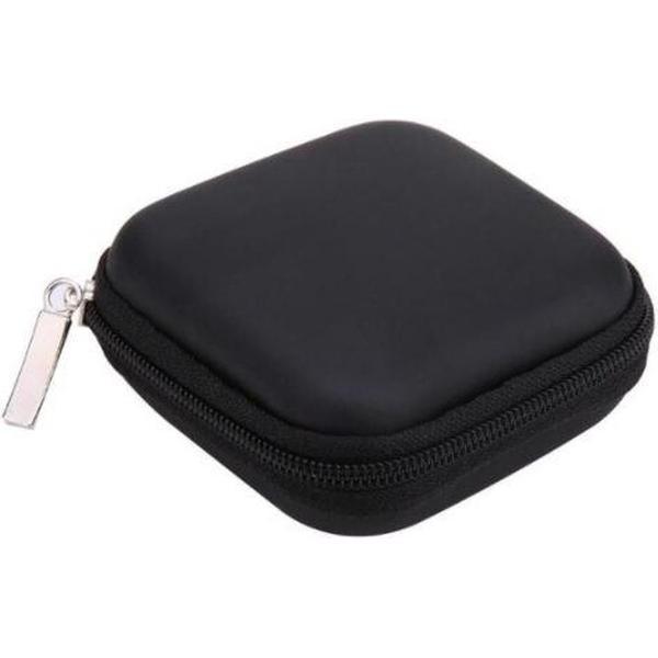 Hardcase Oortjes Hoesje | Opberg Tas Voor Oortjes | Kabeltasje | Opberghoes Voor Kabel | Oortjes In-Ear | Sleutelhouder | Muntjeshouder | Sleutels | Muntjes | Reistas| Zwart | Opslag tas | Opbergruimte | Telefoonaccessoires | Elektronica beschermer