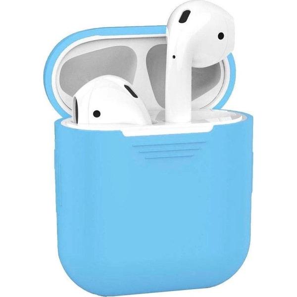 Apple AirPods - Siliconen Hoesje Case Cover - Glow in the Dark - Geschikt voor AirPods 1/2 - Kleur Blauw