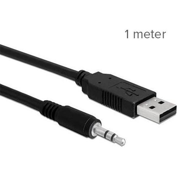 3.5mm Audio Jack Kabel naar USB 2.0 0 Muziek luisteren - 1 Meter - ZWART