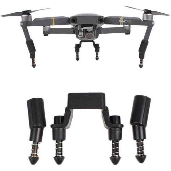 Landing Gear Stabilizer Hoogte Extender Demping Landing Skid Feet Bracket Protector voor DJI Mavic Pro (Zwart)