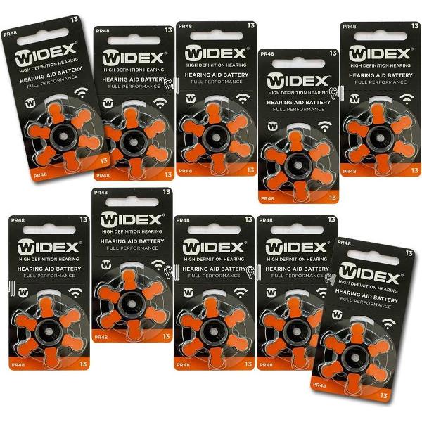 Widex | Hoortoestel batterijen | 10 pakjes | 60 batterijen | Oranje sticker | P13 | gehoorapparaat