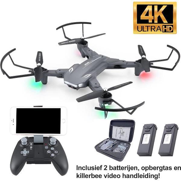 XS816 Battleshark drone met camera - 4K camera - inclusief opberg tas - met optical flow sensor - Gratis killerbee video handleiding / tutorials - 2 batterijen 40 minuten vliegtijd! - 2 camera's - NL handleiding