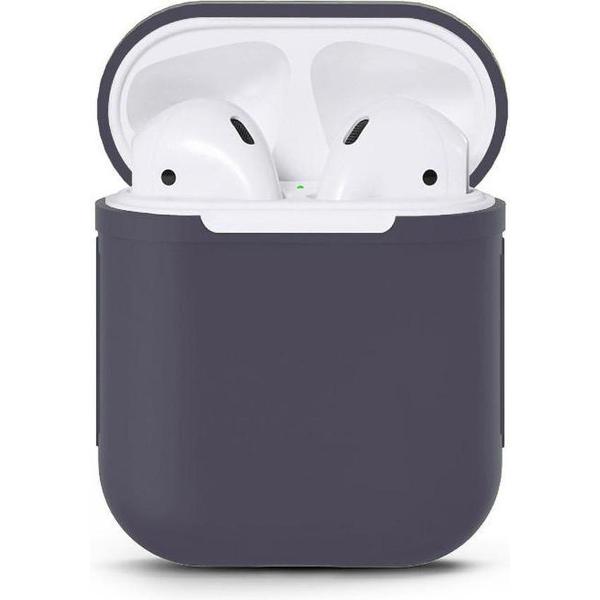 AirPods Hoesje - Siliconen Bescherm Case Hoesje - Donker Blauw - Smartphonica